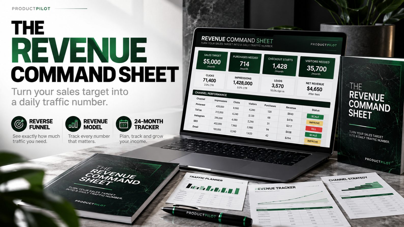 The Revenue Command Sheet product banner